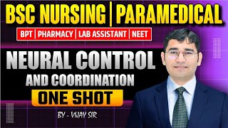 NEURAL CONTROL AND COORDINATION ONE SHOT CLASS FOR BSC NURSING  PARAMEDICAL  BY VIJAY SIR [upl. by Antonino]