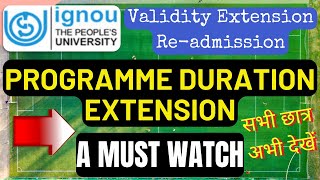 IGNOU ReadmissionProgramme Validity Extension Notice [upl. by Critchfield687]