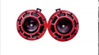 Hella Red Grill SuperTone Horn Set  Buy Now Car Plus [upl. by Aleakam238]