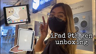 iPad 9th gen unboxing  goojodoq pencil amp accessories 📦 l Jiezl Turo [upl. by Madda946]