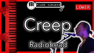 Creep LOWER 3  Radiohead  Piano Karaoke Instrumental [upl. by Stelmach]