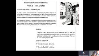 TESTS DE PERSONALIDAD EYSENCK Y BERGER [upl. by Mayberry970]