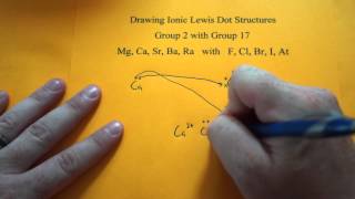 Drawing Ionic Lewis Dot Structures group 2 and 17 [upl. by Euginom]