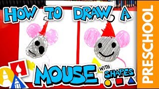 Drawing A Christmas Mouse Using Shapes  Preschool [upl. by Kumagai]