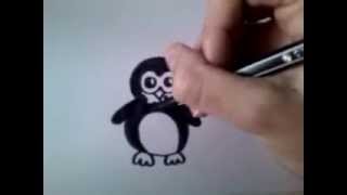 Cartoon pinguïn How to draw 4 [upl. by Hamrnand]