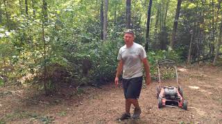 Push lawn mower brush cutter hack [upl. by Kimberlee]