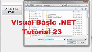 Visual Basic NET Tutorial 23 How To Use OpenFileDialog FileName Filter Multiselect [upl. by Fasto537]