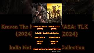 Kraven The Hunter vs Mufasa The Lion King Movie Comparison Box Office shorts kraven mufasareview [upl. by Norean]