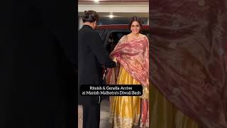 Riteish amp Genelia Arrive at Manish Malhotras Diwali Bash l Riteish Deshmukh l Genelia Deshmukh [upl. by Sidnarb770]