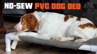 Easy DIY Elevated Dog Bed  Making a PVC Pet Bed with No Sewing [upl. by Aietal]