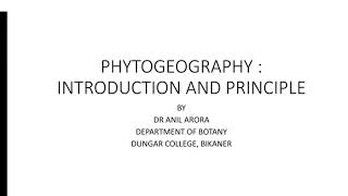 Phytogeography Introduction and Principle [upl. by Cruz]