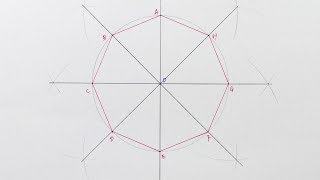 construct a Regular octagon inside a circle StepbyStep [upl. by Llenrev642]