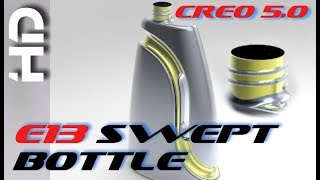 E13 Creo Parametric 50  Sweep Bottle amp Threads Tutorial [upl. by Ntsud]