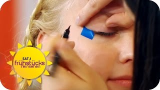 Locken MIT GLÄTTEISEN perfekter LIDSTRICH uvm  Beauty Tipps  SAT1 Frühstücksfernsehen [upl. by Anelas]