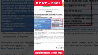 GPAT  2023 Application Form  Registration Date and Fee [upl. by Enyrehtak]