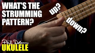 Whats The Strumming Pattern Ukulele lesson [upl. by Nodnorb]