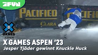 Alle Tricks von Jesper Tjäder beim Ski Knuckle Huck  X Games Aspen 2023  ProSieben FUN [upl. by Sallee]