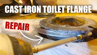 HOW TO REPLACE A BROKEN CAST IRON FLANGE [upl. by Hirst]