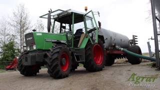 Fendt Farmer 307LSA Turbomatik driving slurry [upl. by Kcirreg]