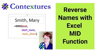 Reverse Names with Excel MID Function [upl. by Trub]