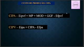 Custo Industrial dos Produtos Acabados CIPA e Custo Industrial dos Produtos Vendidos CIPV 💥💯 [upl. by Anerres]