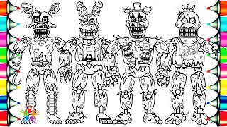 Five Nights at Freddys New Coloring Pages  How To Color FNAF Nightmare Animatronics  NCS Music [upl. by Jea]