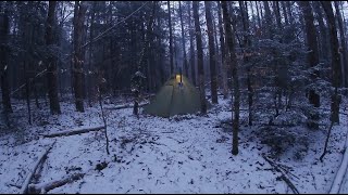 Hot Tent Overnight in the Adirondacks  Christmas Edition [upl. by Reinaldo]