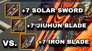 RAN Mobile The Master Class  SOLAR SWORD amp JIUHUN BLADE VS IRON BLADE COMPARISON WHOs BIGGEST [upl. by Noemad]