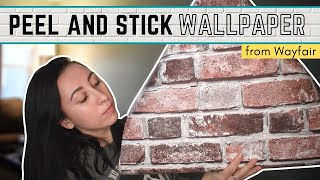 Peel and Stick Brick Wallpaper from Wayfair [upl. by Ebneter]