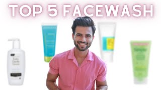 Top 5 Facewashes For Men  For all skin Types  Oily dry and sensitive skin  Tarun Molri [upl. by Ardel]