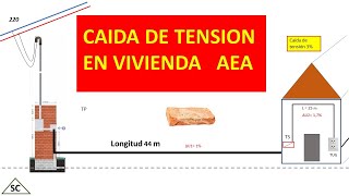 cálculo de caida tensión en vivienda tendido de cable enterrado [upl. by Cogan]