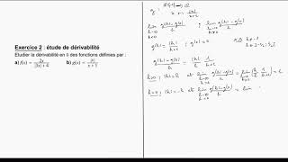 Exercice 2 Etude de la dérivabilité dune fonction au voisinage de 0  Partie b [upl. by Khoury]