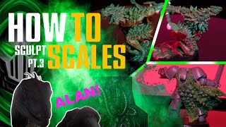 How to sculpt scales  TUTORIAL  Part 3  Spiky scales [upl. by Ruyle]