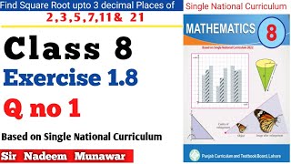 Class 8 Exercise 18 Q no 1 Single National Curriculum Maths SNC Ex 18 8th PCTB Sir Nadeem Munawa [upl. by Adiuqram440]