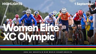 Women Elite Crosscountry Olympic Highlights  2024 UCI Mountain Bike World Championships [upl. by Settle]