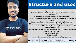 structure and uses b pharmacy 2nd sem organic chemistry  structure and uses of compounds [upl. by Ellehcir496]