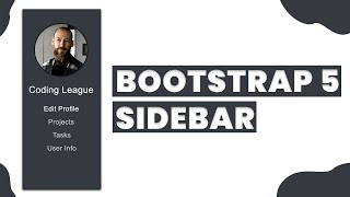 Responsive Bootstrap 5 Sidebar  Coding League [upl. by Enneles]