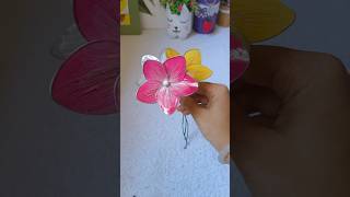 Plastic wrap വെച്ച് flowers ഉണ്ടാക്കാം  VcanCraft [upl. by Hoseia279]