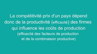 Chapitre 3  Compétitivité des pays et productivité des firmes [upl. by Llerehs715]