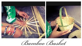 How to make small bamboo basket  How to make small basket made of bamboo  Bamboo Basket [upl. by Dulsea]