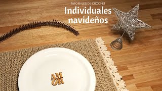 Individuales navideños a crochet paso a paso  Decoración navideña a crochet [upl. by Melany]