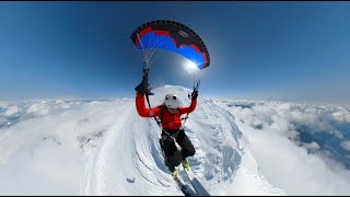 Speed Flying Mount Hood Summit Leuthold Couloir [upl. by Ennyl]