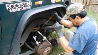 Jeep Tj 25 inch Rough Country Lift Install [upl. by Acihsay]