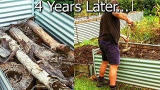 What Happens When You Bury Logs in the Veggie Garden Raised Bed [upl. by Atcele]