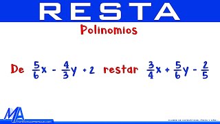 Resta de expresiones algebraicas  Ejemplo 3 Polinomios [upl. by Gnirps]