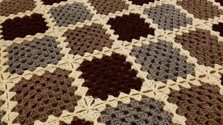 Part 1  The Continuous JoinAsYouGo Granny Square Blanket Crochet Tutorial [upl. by Ttayh123]