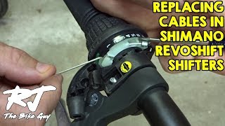 How To Replace Shifter Cable On Shimano Revoshift Shifters [upl. by Esirehs]