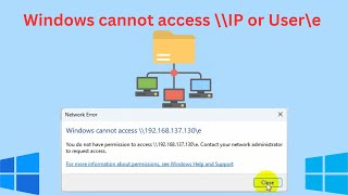 Windows Cannot Access \\IP Or User\e From Windows 11 To Windows 10 Shared Drive Or Folder [upl. by Nosa]