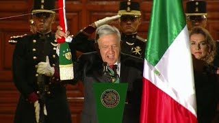 Mexican presidents first El Grito kicks off Independence Day celebrations  AFP [upl. by Eveivenej]