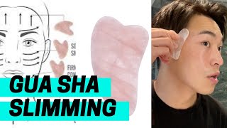 gua sha facial massage for slimming face at home [upl. by Dusa]